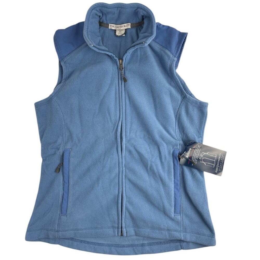 NWT Port Authority Women's Blue Fleece Vest Soft, micro fleece, XS